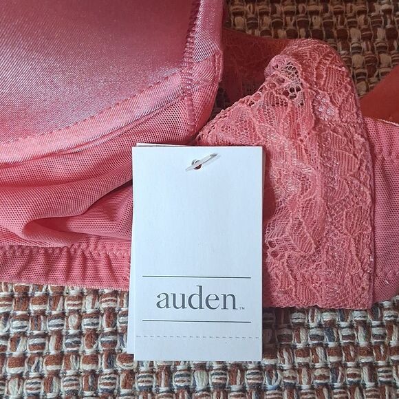 Auden Smooth Light Lift Comfort Wire Demi Coverage Bra Pink Lace 38DDD New - Picture 6 of 8